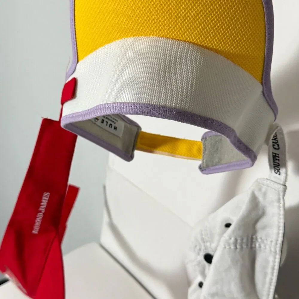 Adjustable Sun Visor Hat Wrap Around hook/ loop Running Beach Yellow Purple Cap